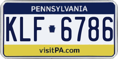 PA license plate KLF6786