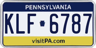 PA license plate KLF6787