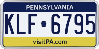 PA license plate KLF6795