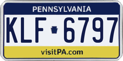 PA license plate KLF6797
