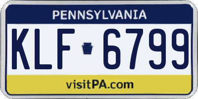 PA license plate KLF6799