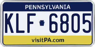 PA license plate KLF6805