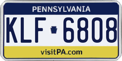 PA license plate KLF6808