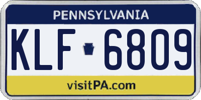 PA license plate KLF6809
