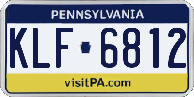 PA license plate KLF6812