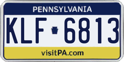 PA license plate KLF6813
