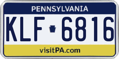 PA license plate KLF6816