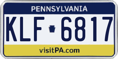 PA license plate KLF6817