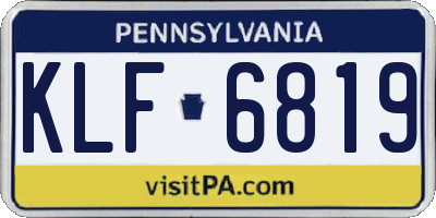 PA license plate KLF6819