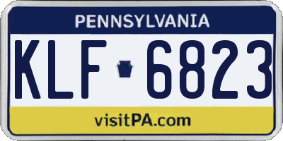 PA license plate KLF6823
