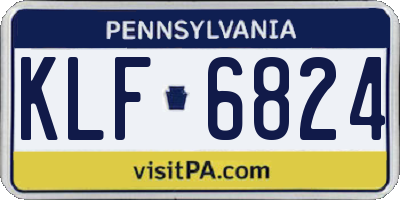 PA license plate KLF6824