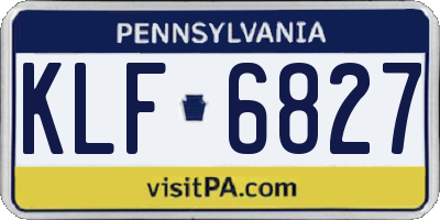 PA license plate KLF6827