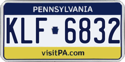 PA license plate KLF6832