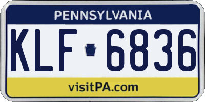 PA license plate KLF6836