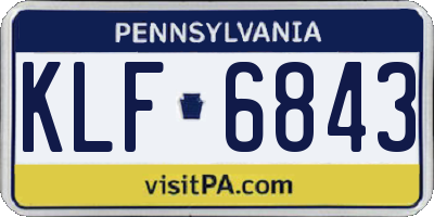 PA license plate KLF6843