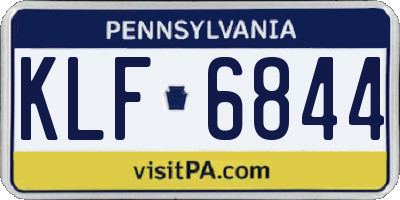 PA license plate KLF6844