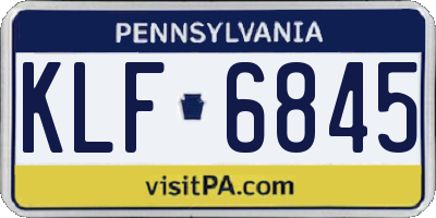 PA license plate KLF6845