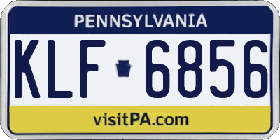 PA license plate KLF6856