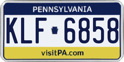 PA license plate KLF6858
