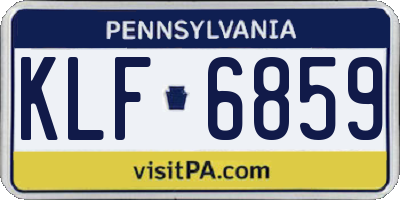 PA license plate KLF6859