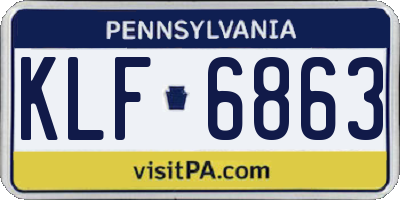 PA license plate KLF6863