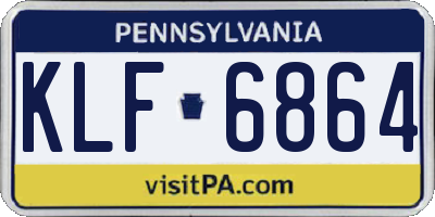 PA license plate KLF6864