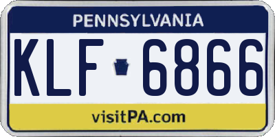 PA license plate KLF6866