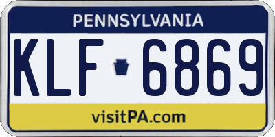PA license plate KLF6869