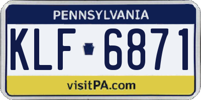 PA license plate KLF6871