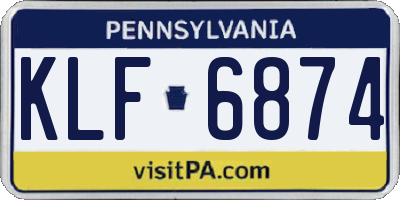 PA license plate KLF6874