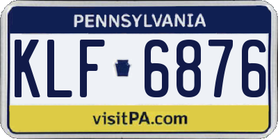 PA license plate KLF6876
