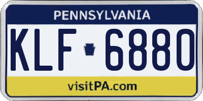 PA license plate KLF6880