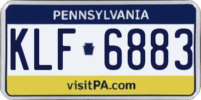 PA license plate KLF6883