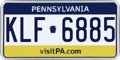 PA license plate KLF6885