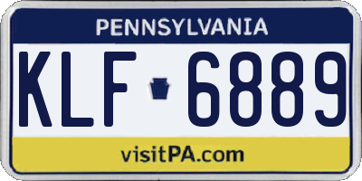 PA license plate KLF6889