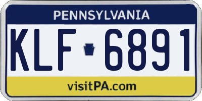 PA license plate KLF6891