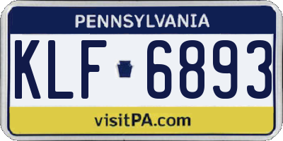 PA license plate KLF6893