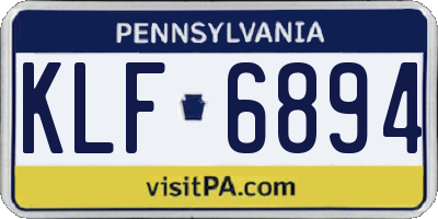 PA license plate KLF6894
