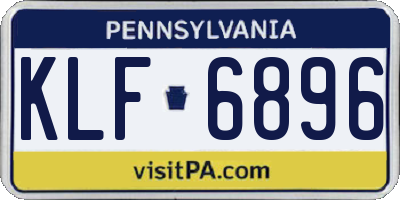 PA license plate KLF6896