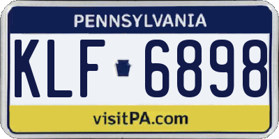 PA license plate KLF6898