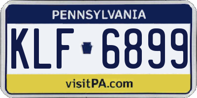 PA license plate KLF6899