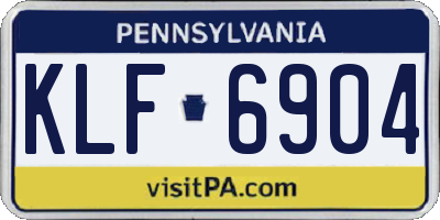 PA license plate KLF6904