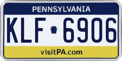 PA license plate KLF6906