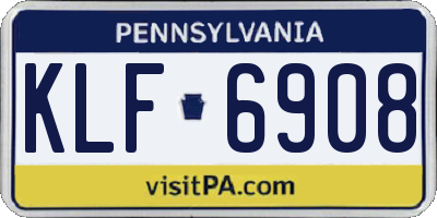 PA license plate KLF6908