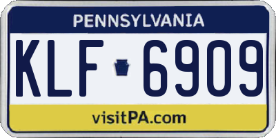 PA license plate KLF6909