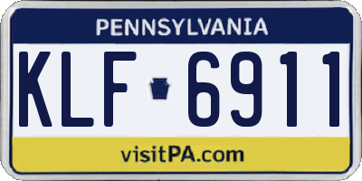 PA license plate KLF6911