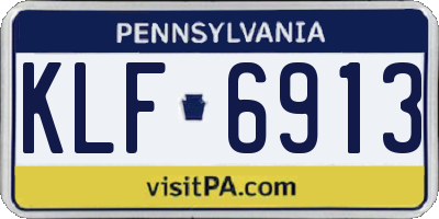 PA license plate KLF6913