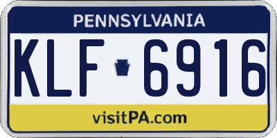 PA license plate KLF6916