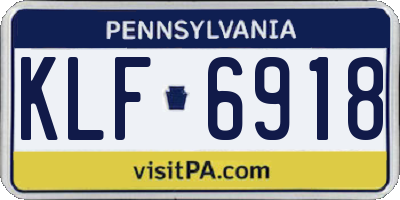 PA license plate KLF6918