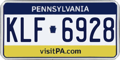 PA license plate KLF6928